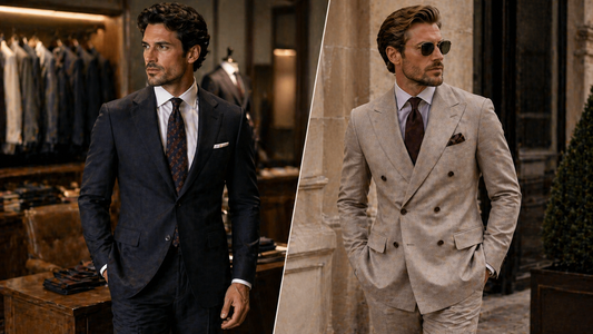 Men’s single-breasted vs double-breasted suits comparison in premium tailoring and formal menswear styling