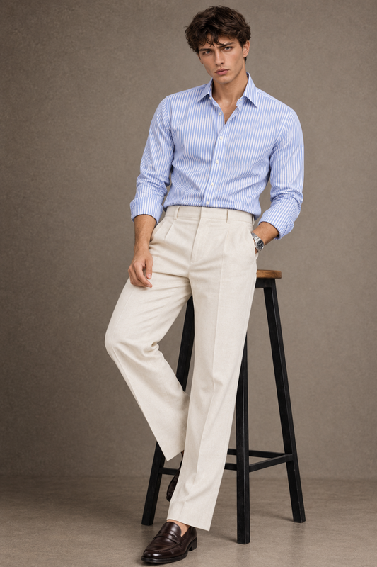 Blue Narrow Stripe Custom Shirt – Design in 3D