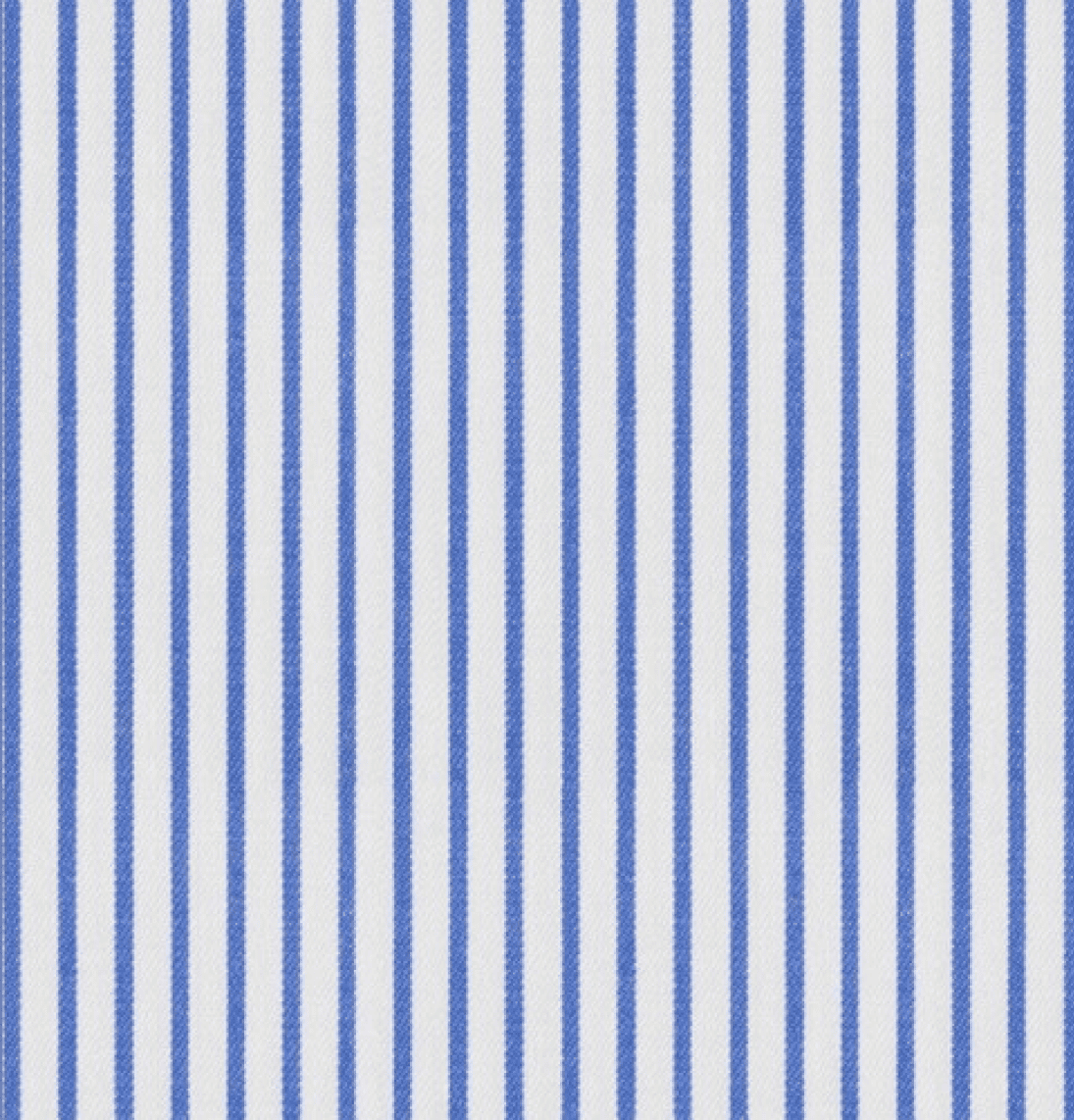 Blue classic stripe readywear shirt fabric featuring fine blue vertical stripes on a crisp white background.
