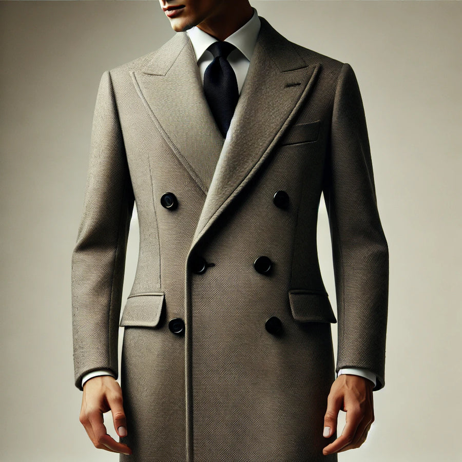 mens double breasted overcoat tailored wool coat formal winter menswear premium outerwear