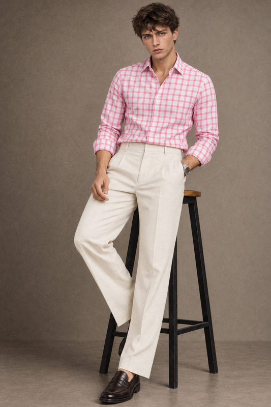 Pink Shepherd's Check Custom Shirt – Design in 3D